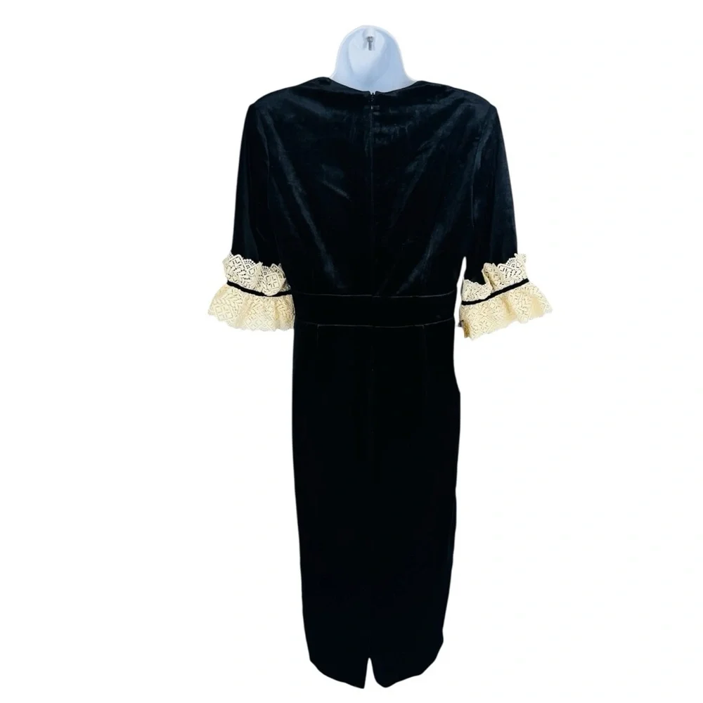 Tuckernuck Black Formal Velvet Odette Cocktail Midi Dress NWT Size M